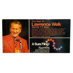 1972 Lawrence Welk and His TV Stars at Harrahs Lake Tahoe Casino Hotel Postcard